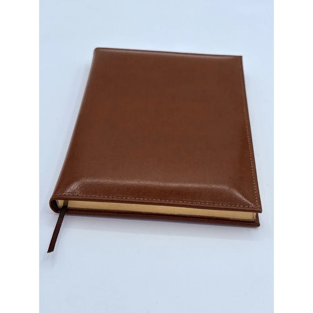 Rare Vintage Stuart Kern America Leather Blank Journal Gilt Pages Brown Mint Con